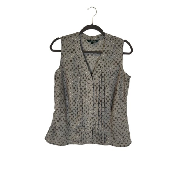 Lauren Ralph Lauren Tops - Lauren Ralph Lauren Womens Green Vest Blouse Top Size 1X Preppy Career Feminine